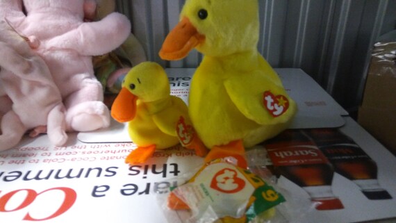 Ty Beanie Babies and Buddies Quackers the yellow duck 2 piece set