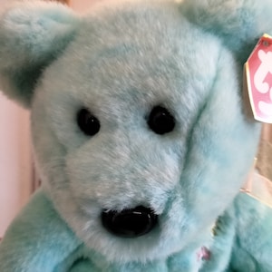 Ty Beanie Buddies ARIEL The Light Blue Bear With Artwork On Chest