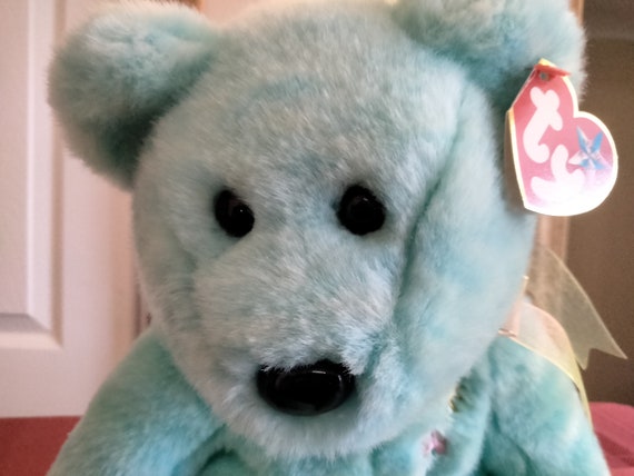Ty Beanie Buddies ARIEL The Light Blue Bear With Artwork On Chest