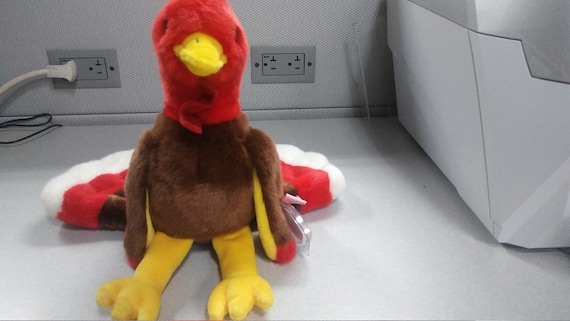 Ty Beanie buddies Gobbles the Thanksgiving brown red and yellow turkey