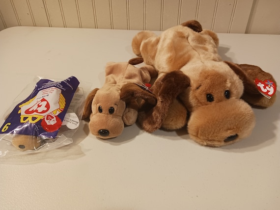 Ty McDonald's Teenies, Beanie Babies and Buddies Bones The Brown 3 piece Dog Set