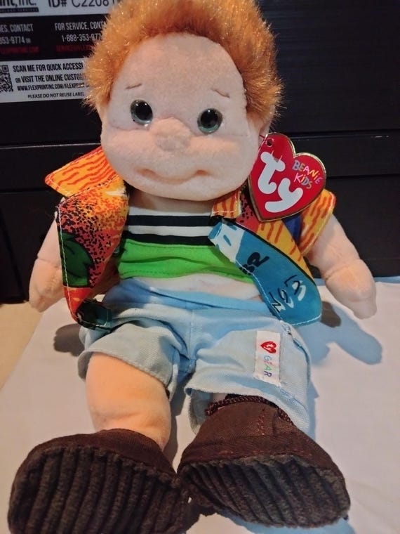 Ty Beanie Babies Kids BUZZ The Soft, Plushy Doll With Outfit, And Buzz-Cut Hair MWMTs (Buy 2 Beanie Kids, Get 3rd Free)