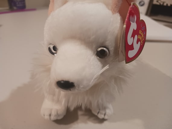 Ty Beanie Babies Snocap the White Fluffy Snow Fox