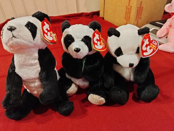 Ty beanie babies Mandy, Li Mei, and China 3 piece Panda Bear Set (MWMT)