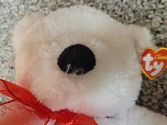 Ty Beanie  Classics Hearford The Super Soft Romantic Valentine's Day Plushy White Bear With Hearts On Foot