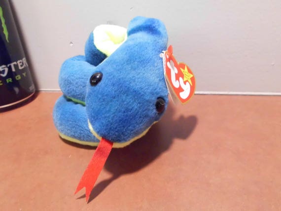 Ty Beanie Babies Hissy the blue and yellow snake