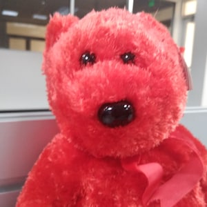 TY Beanie Buddies Sizzle the Romantic Plushy Bear (from the beanie babies/BUDDIES collection)