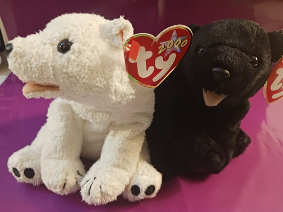 Ty Beanie Babies Cinders and Aurora Black and White Polar Bear Set Etsy UK