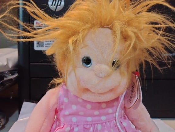 Ty Beanie Babies Kids PRECIOUS The Soft, Plushy Doll With Pink Dress With White Dots And Crazy Hair MWMTs (Buy 2 Beanie Kids, Get 3rd Free)