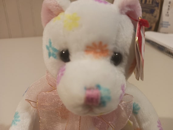 Ty Beanie Babies Mom-e Love you The Mother's Day Bear With Pink Lace Bow
