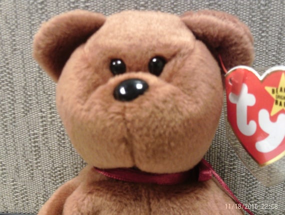 TY Beanie Baby Teddy Brown Bear free shipping (U.S.)