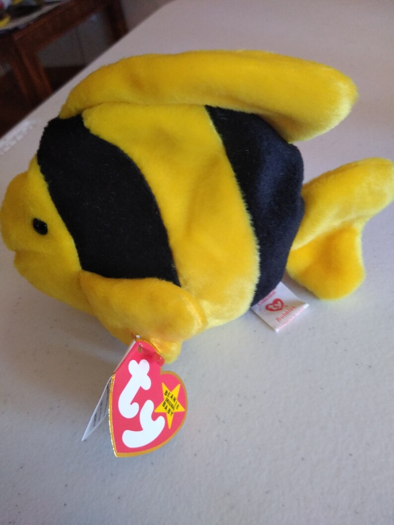 Ty Beanie Babies Bubbles the Black and Yellow Fish Wrong | Etsy