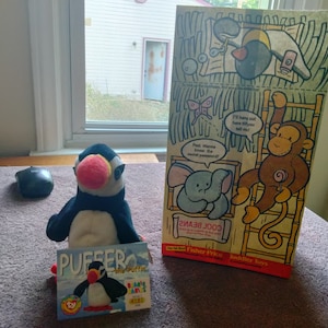 Ty Beanie Babies Kugelfisch Der Bunter Papageientaucher Vogel Mit Offener Verkaufskarte Und Original Praktische Praktische Servier Tüte. Set