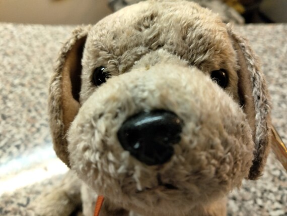 Ty Beanie Babies Tricks The Gray Doggy With Burgundy Bow