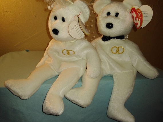 Ty Beanie Babies Mr. and Mrs. Wedding Bear Set Etsy UK