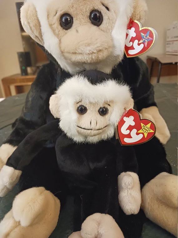 Ty Beanie Babies and Buddies Mooch The Black and White Capuchin Monkey