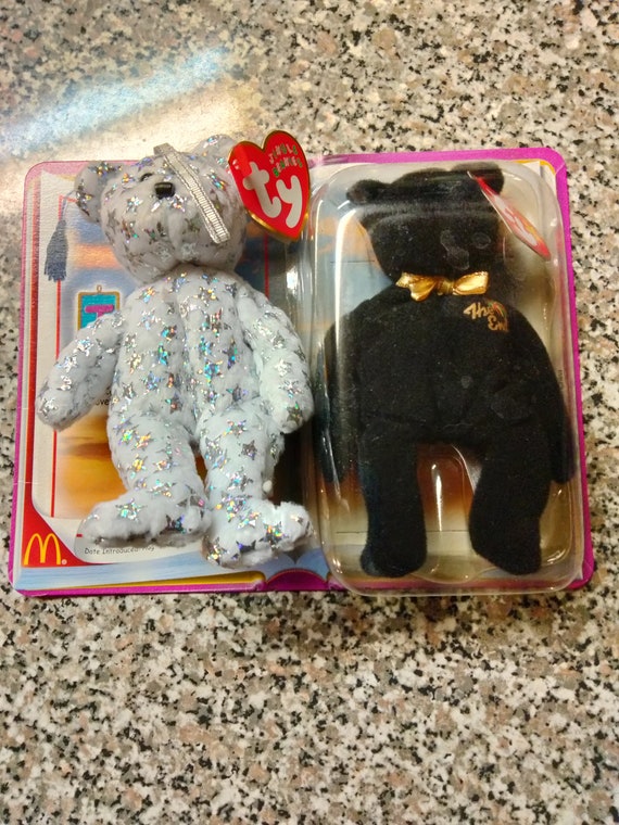 Ty McDonald's Teenies and Jingle Beanies The Begininng and The End (The End McDonald's Teenie Still in Original Packaging)