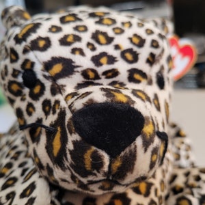Ty Pillow Pals Speckles The Spotted Leopard, with Green Ribbon Around Neck, Brand New, Safe For Children!