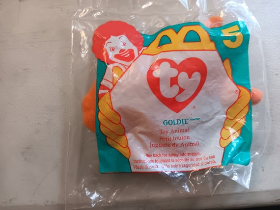 Ty McDonald's Teenie Beanies Goldie The Orange Gold Fish (still in original Happy Meal Plastic Packaging)