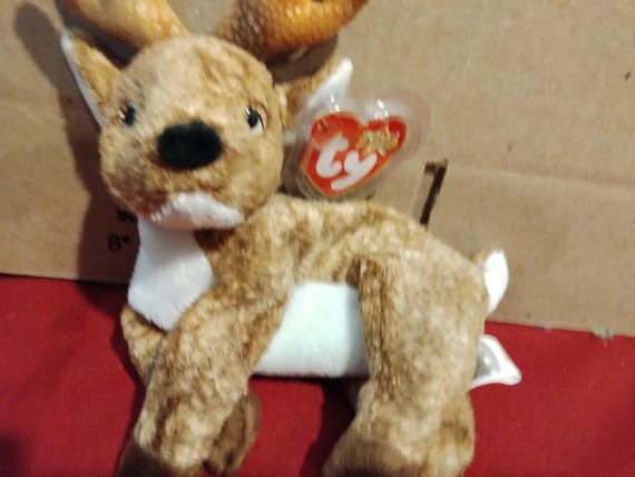 Ty Beanie Babies Roxie The Christmas Reindeer With Black Nose