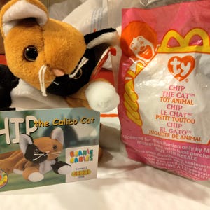 TY Geschmack von zwei Teschen mit Chip in verschiedenen Farben. Set, Teenie noch in original MacDonalds Verpackung Mit Sammelkarte