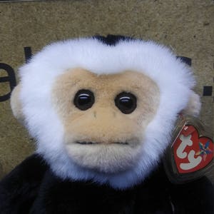 Ty Mooch the black and white Spider Monkey Beanie Buddy Capuchin (Retired)