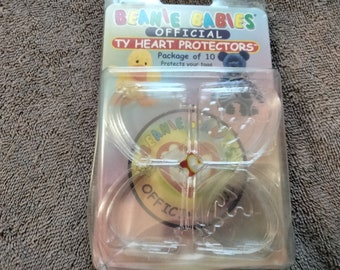 Protège-étiquettes officiels Ty Beanie Babies en plastique avec motif papillon et coeur pour swingtags en forme de coeur (Lot de 10)