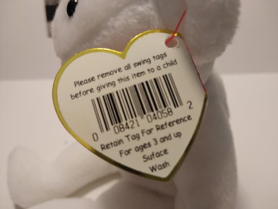 Ty Beanie Babies Rare OLD FACE VALENTINO the Valentine's Day White