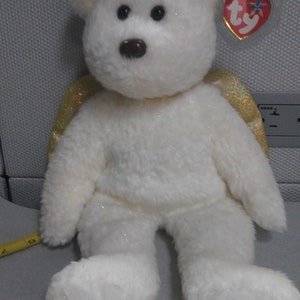 Ty Beanie Buddies Halo 2 the white angel bear with gold wings and halo