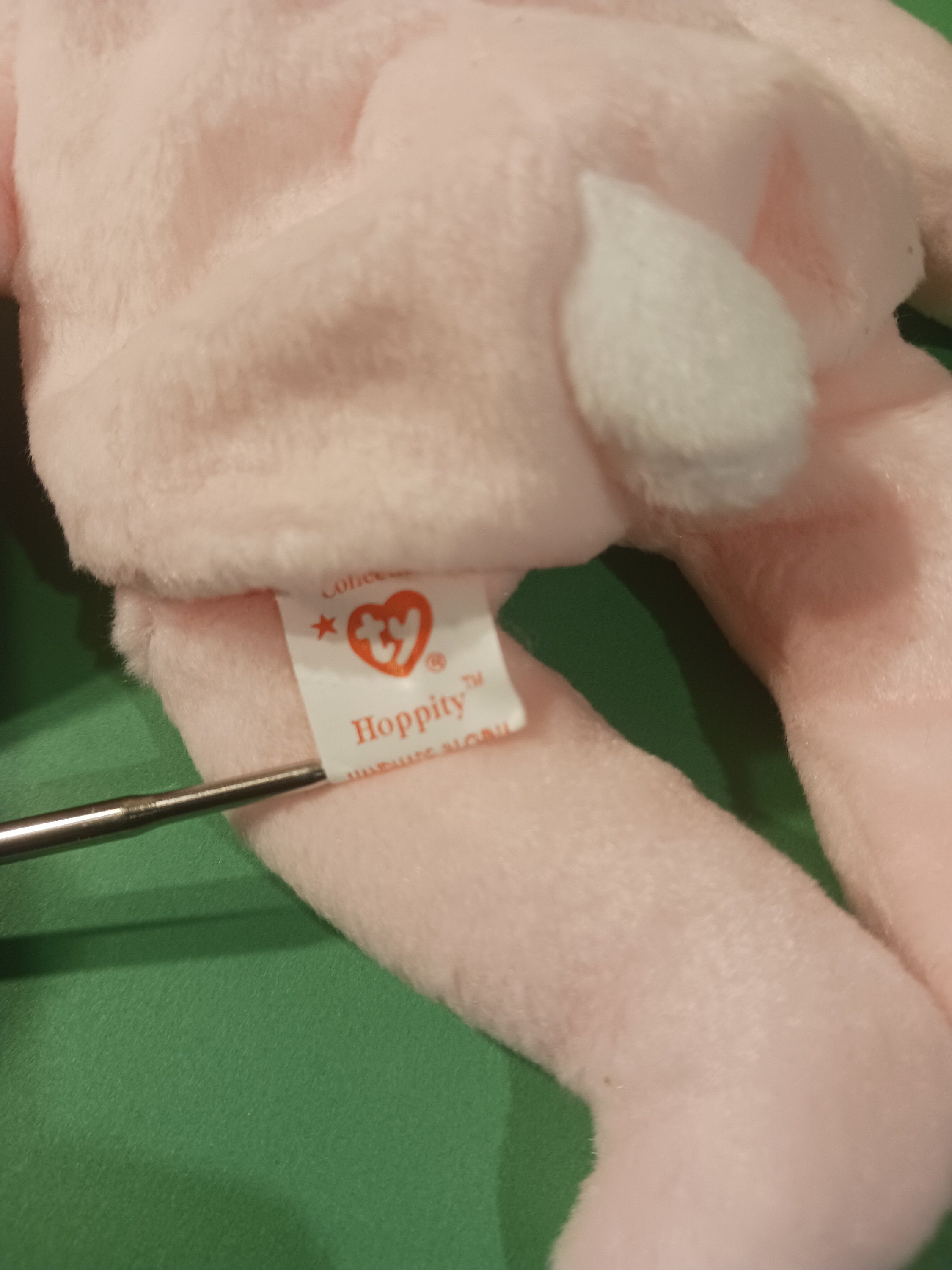 Details about   Ty Beanie Baby Babies HOPPITY The PINK Bunny Rabbit  MWMT 