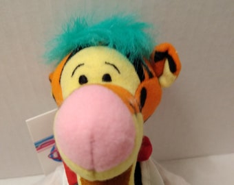 The Disney Store&#39;s Tigger the Mad Scientist bean bag plush Colorful Tiger