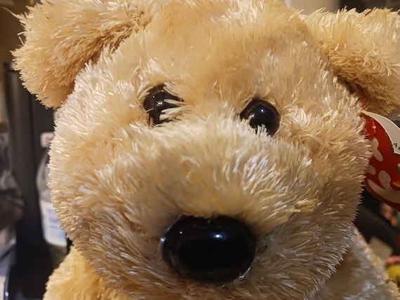 TY Beanie Buddies Dad-e The Plushy Father's Day Bear, With Collar, Tie, And Tie Clip (Father's Day 2004) Slight Residue On Front Of Hangtag)