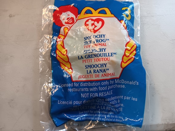 Ty McDonald's Teenie Beanies Smoochy The Green And Yellow Frog (still in original Happy Meal Plastic Packaging)