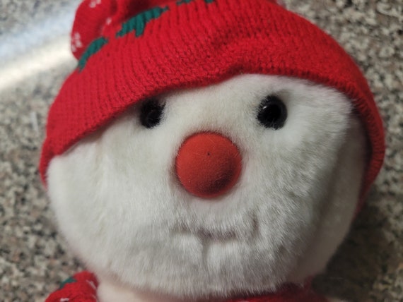 Ty Beanie Buddies Snowboy The Snowman With Red And Green Christmas Holiday Hat And Scarf