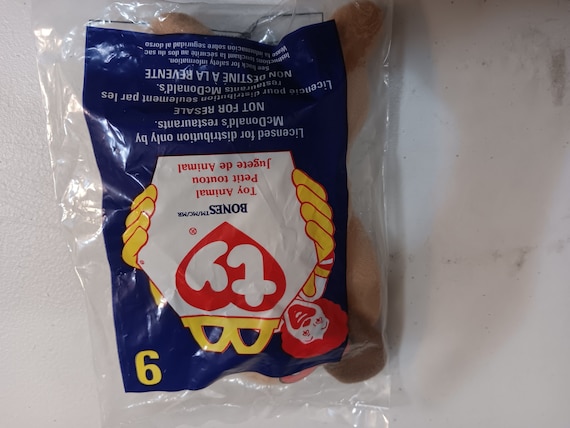 Ty McDonald's Teenies Bones The Brown Floppy Eared Canine Dog (still in original Happy Meal Plastic Packaging)
