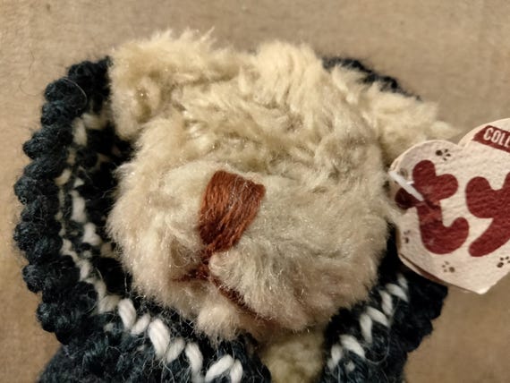 Ty Attic Treasures Fraser The Soft Posable Bear With Blue Sweater