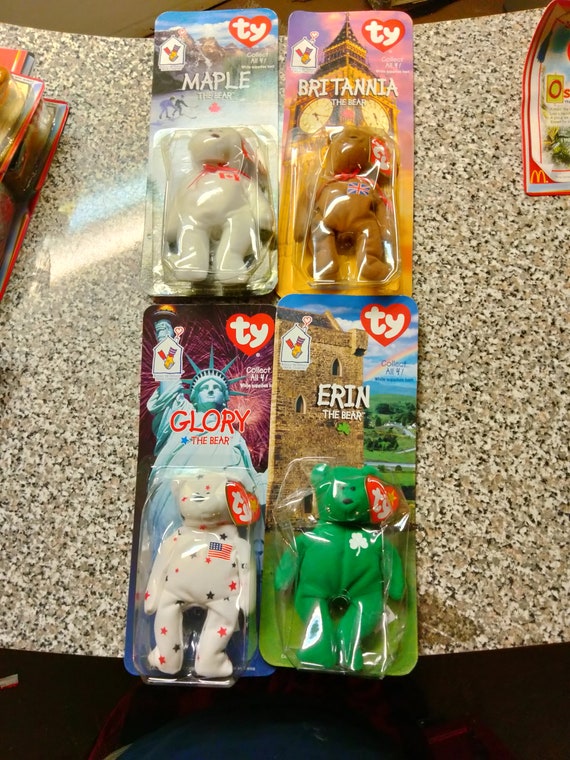 Ty McDonald's Teenies Glory, Spangle, Maple and Erin 4pc. Set Still in original Packaging (Happy Meal Beanie Babies Teenies)