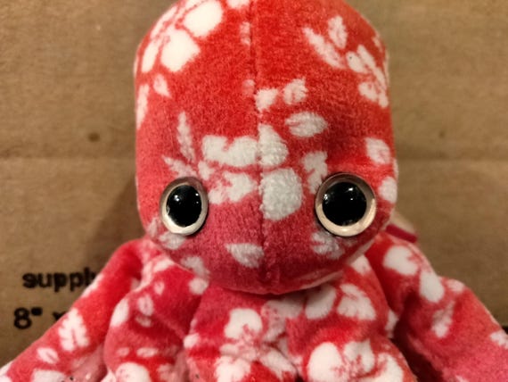 Ty Beanie Babies Surfin The Red And White Octopus BBOM