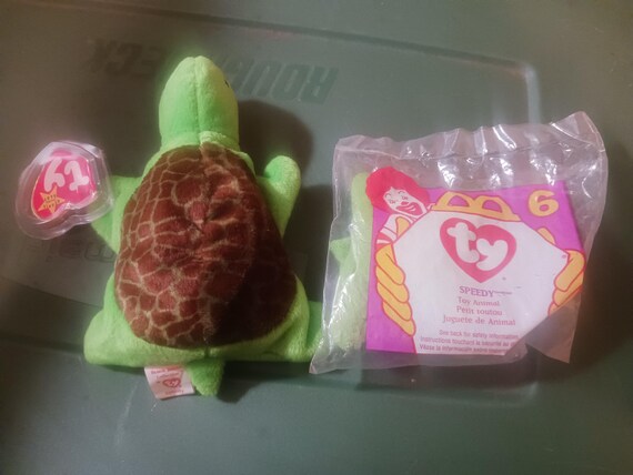 Ty beanie babies,  and Mcdonald's teenie beanies Speedy the Turtle 2pc. set