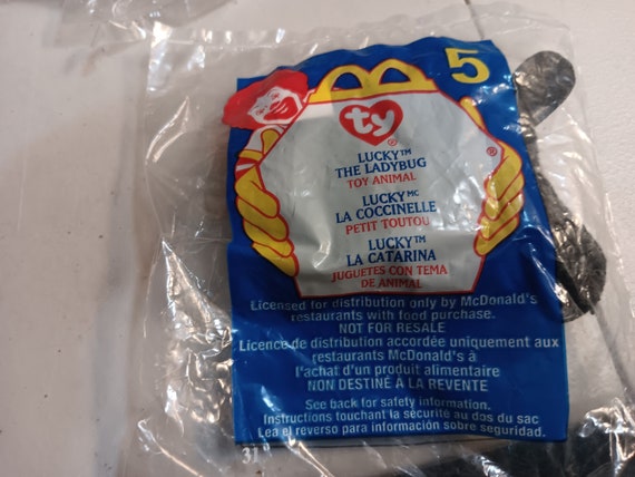 Ty McDonald's Teenies Lucky The Red And Black Ladybug (still in original Happy Meal Plastic Packaging)