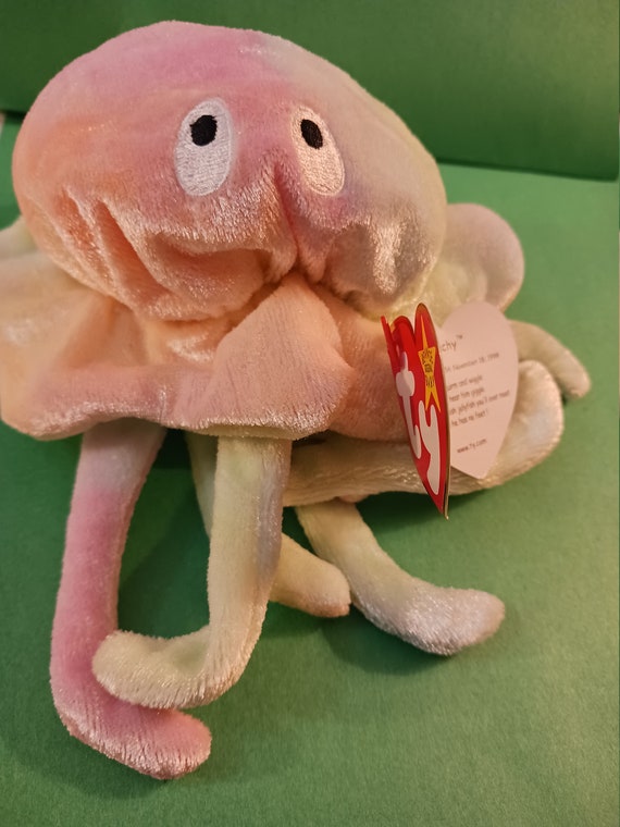 Ty beanie babies Goochy the rainbow neon Jellyfish