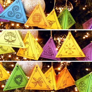 DIY pagan Yule ornaments, printable Yule decoration, downloadable Yule decor, Wiccan decor, Nordic ornaments, pagan art, Celtic decorations
