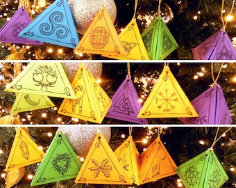 Adornos paganos de Yule diy, decoración de Yule imprimible, decoración de Yule descargable, decoración wiccan, adornos nórdicos, arte pagano, decoraciones celtas