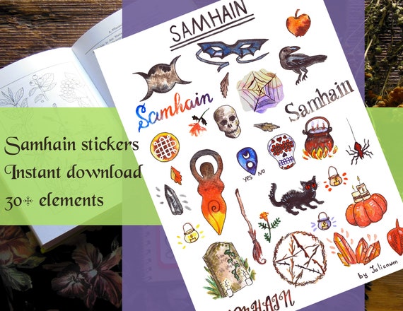 Printable Samhain Stickers Samhain Planner Downloadable - Etsy