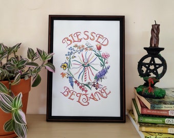 Decoración DIY Beltane, arte impreso de Beltane, altar de Beltaine, altar de Wicca, Bendito Beltane, arte de pared de Beltane, arte del poste de mayo, descarga, corona de Beltane