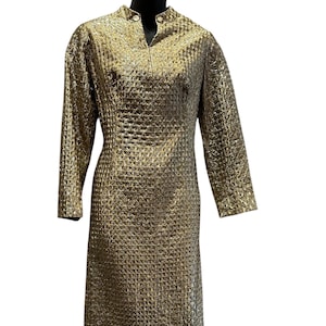 70s Gold Lame Dress - Etsy