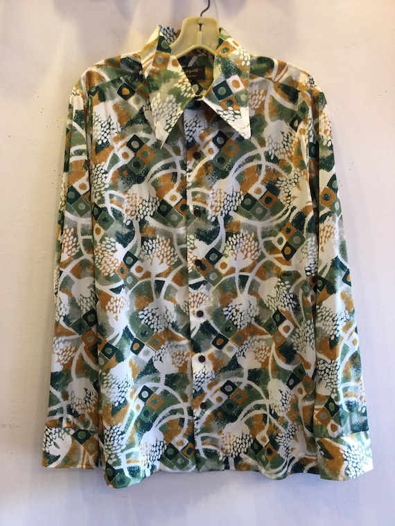 1970's Disco Shirt Mens Tag Size L