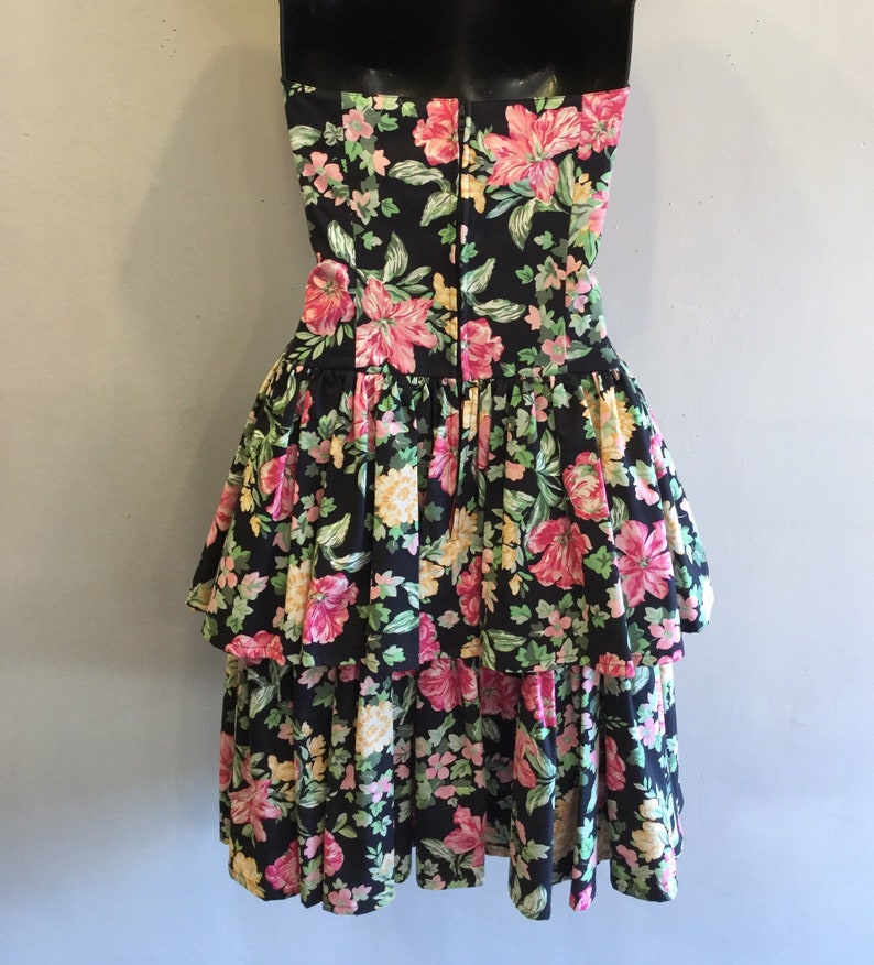 Laura Ashley Floral Strapless Dress Tag Size USA 8 - Etsy