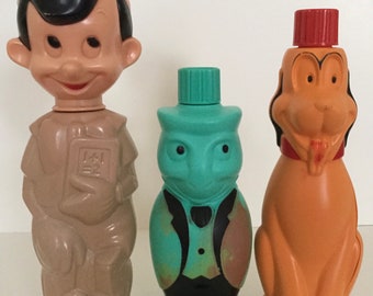 Pinocchio and Jiminy Cricket and Pluto Soaky Toy 1960's Colgate Palmolive