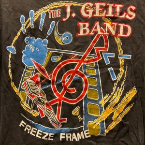 Vtg 1981 J Geils Band Freeze Frame Concert T-shirt Black M